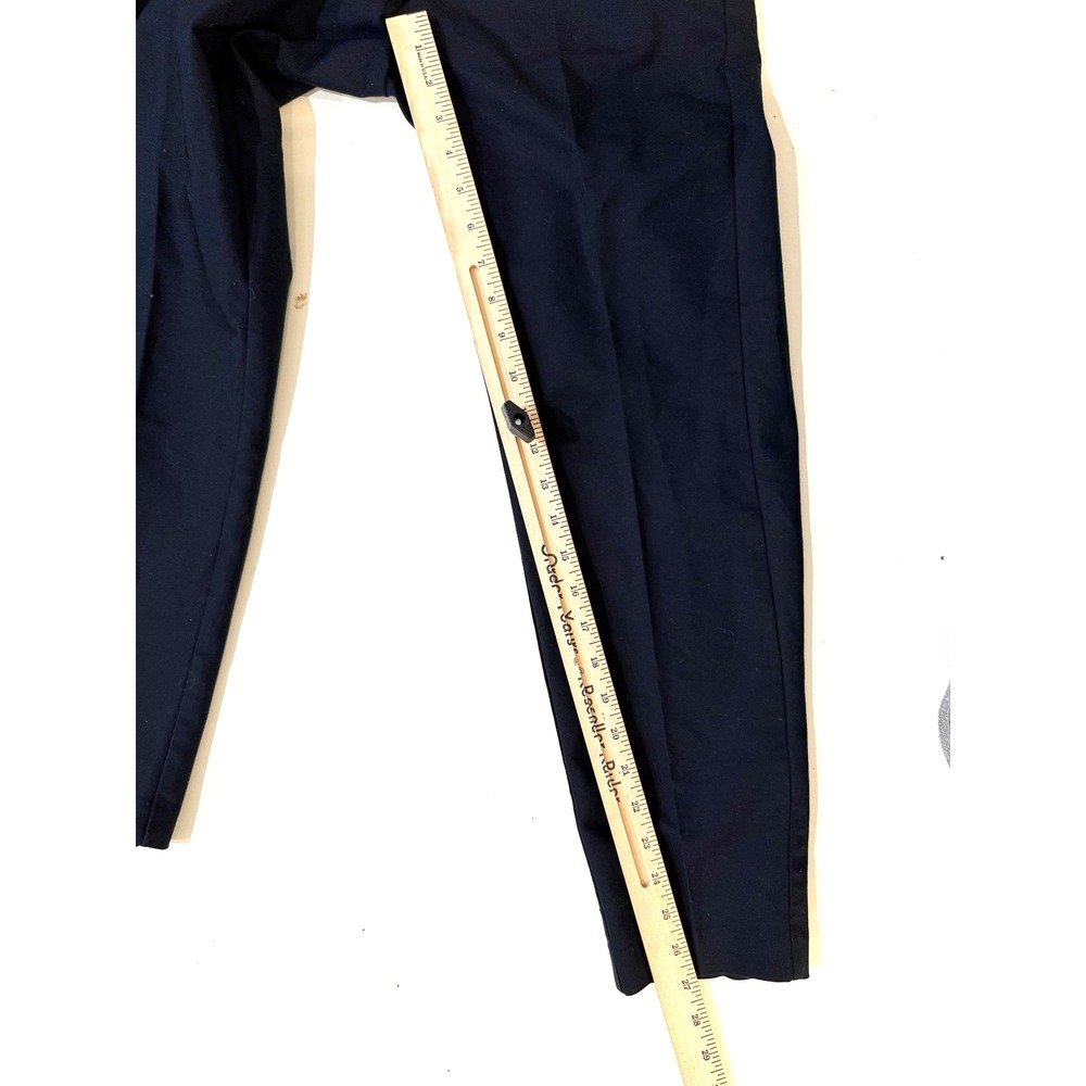 H&M Pants Womens 4 Navy Blue Tapered Ankle Cuffed Dress Suit Slacks Back‎ Welt - Picture 6 of 8